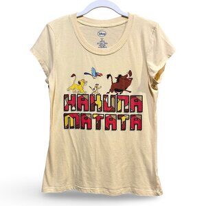 Disney‎ The Lion King Hakuna Matata Yellow T-Shirt Girls XL 15/17